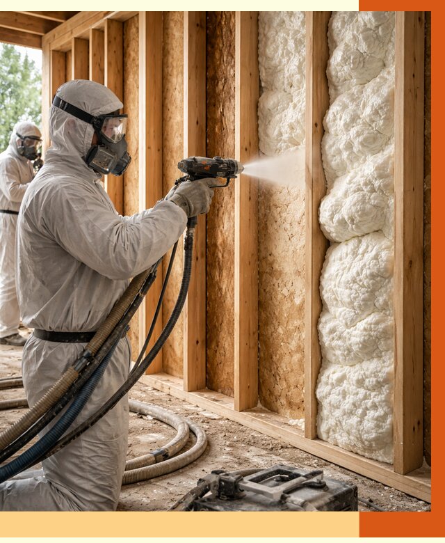 Утепление каркасного дома ППУ в Пыть-яхе от 2848 руб./м2 — работа под ключ | ТепломастерПть