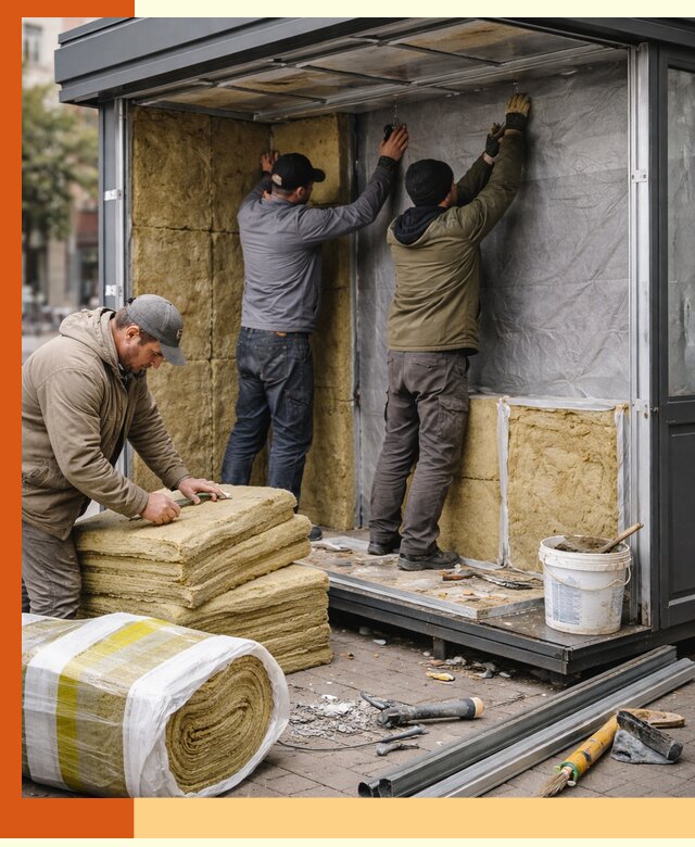 Утепление павильона шаурмы под ключ в Пыть-яхе