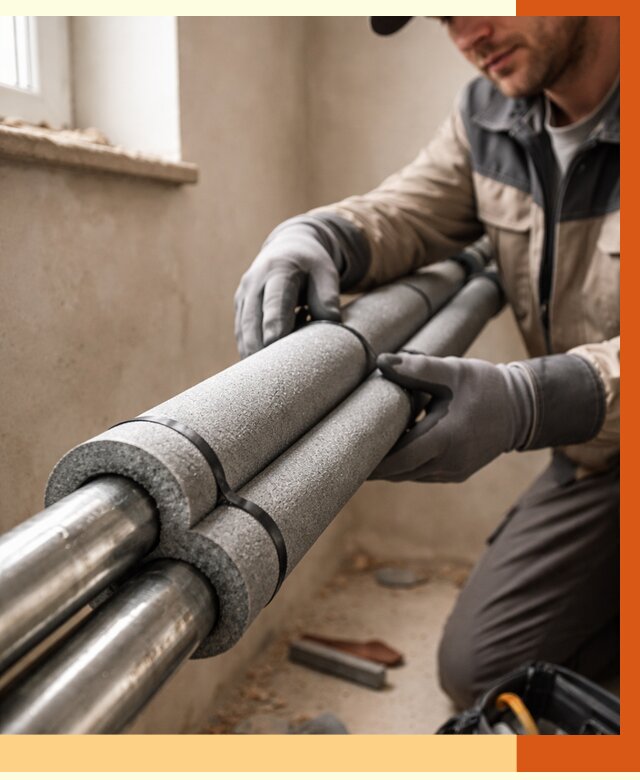 Утепление труб отопления в Пыть-яхе от 2899 руб. за м² — услуги под ключ | ТепломастерПть