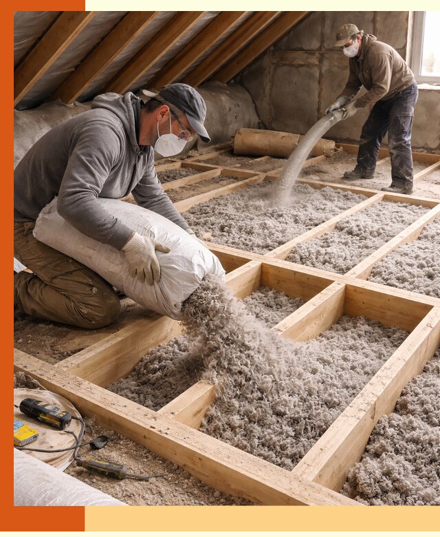 Заполнение полостей чердачного перекрытия в Пыть-яхе качественно и надёжно