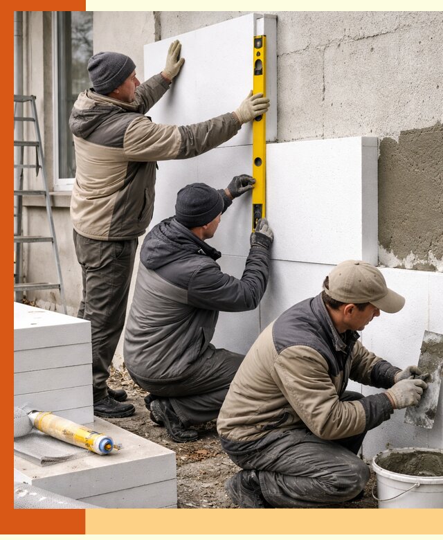 Утепление пенопластом наружных стен и фасадов в Пыть-яхе