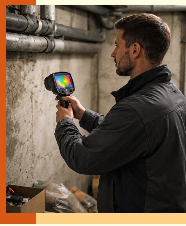 Тепловизионное обследование подвала в Пыть-яхе для поиска утечек тепла